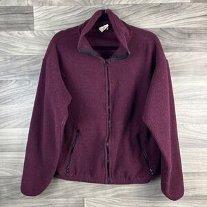 Timberline Fleece Jacket Womens‎ S Red Long Sleeve Mock Neck Pockets Zipped USA